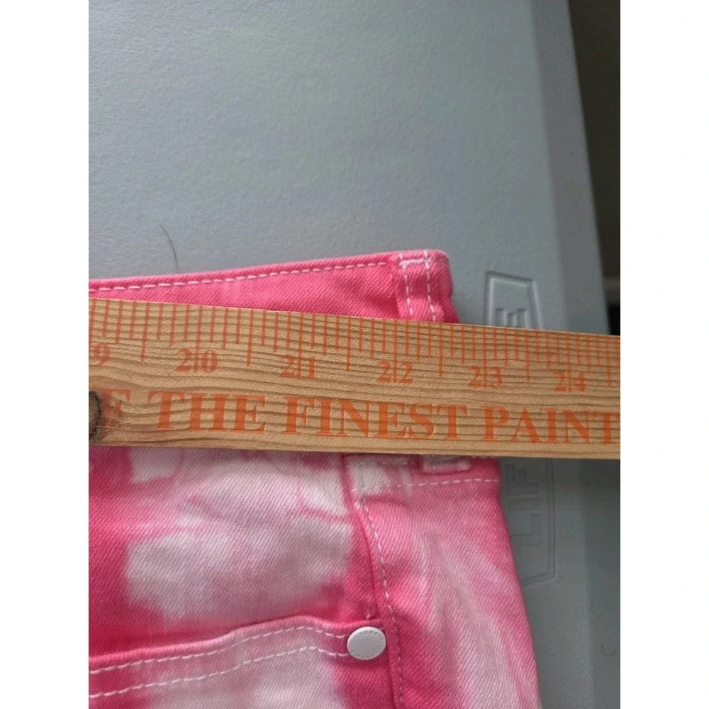 Torrid Pink‎ Tie Dye Mid Rise Denim Shorts Plus Size 24 Cut Off Stretch NWT
